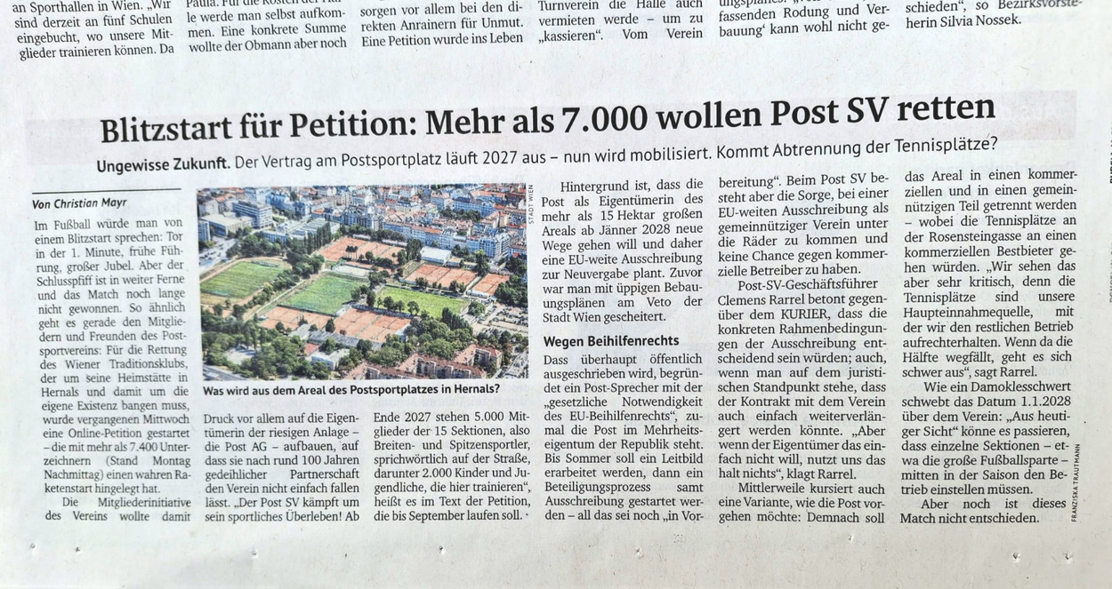 Start der Petition: Post SV muss bleiben!