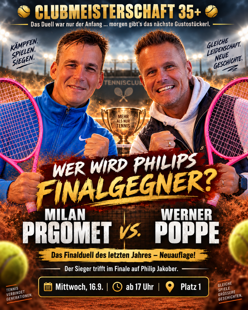 Milan Prgomet ringt Werner Poppe in einem echten Halbfinal-Krimi nieder – 7:6, 6:4