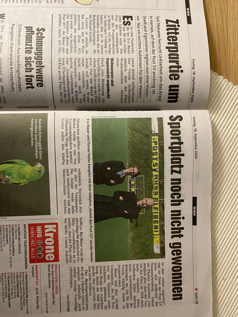 Brandaktuell: Die Zukunft unseres Vereins heute in der Krone!